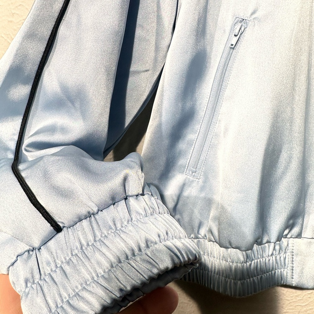 Homme‎ + Femme World Famous Light Blue Bomber Jacket NWT Size Small - Picture 9 of 11